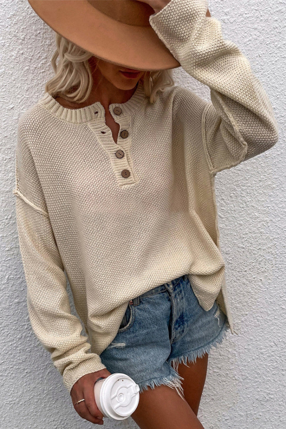 WW Solid Color Übergrößen V-Ausschnitt Pullover