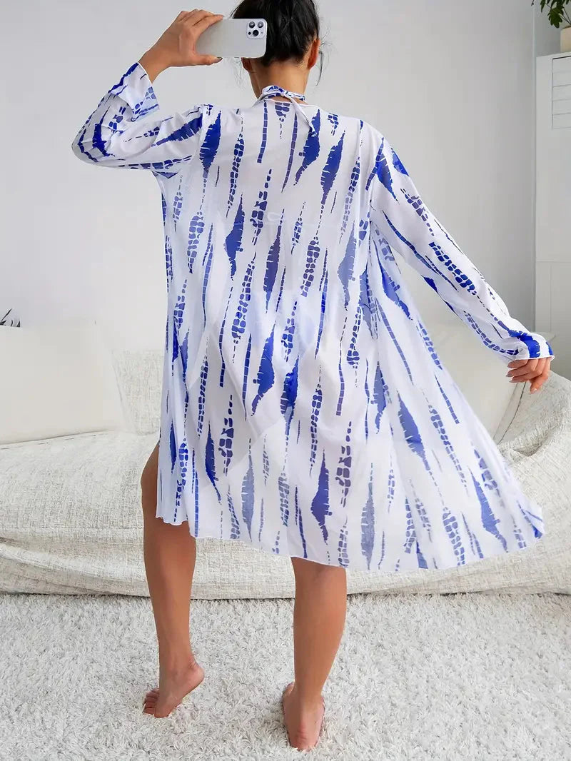 WW | Stück Strandkleidung, Dreieck, Hoher Schnitt, Bikini-Set, Beach Cover Up
