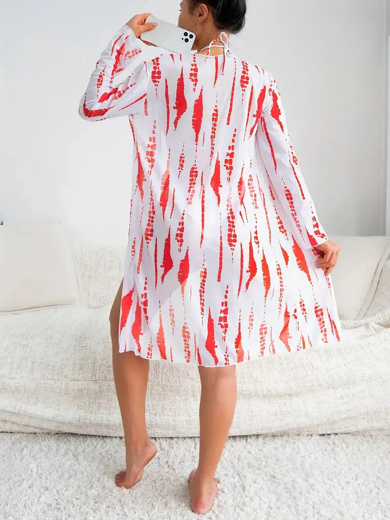 WW | Stück Strandkleidung, Dreieck, Hoher Schnitt, Bikini-Set, Beach Cover Up