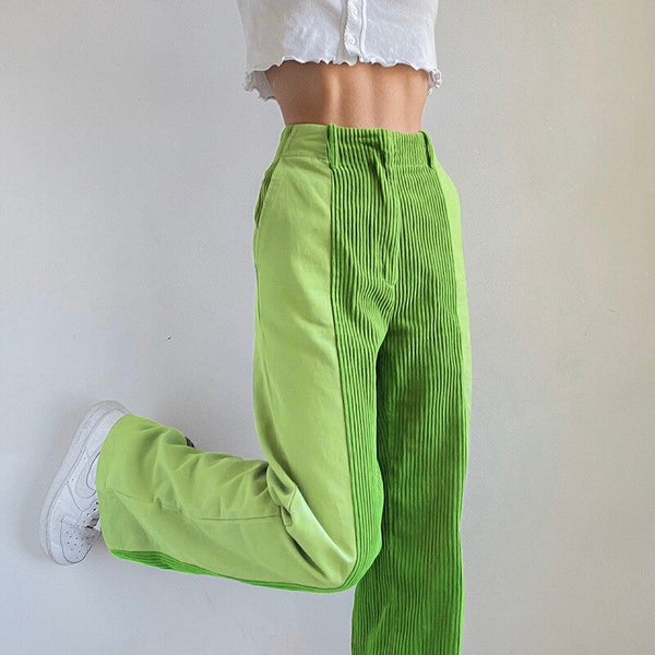 WW | Gerippte Hose mit Hoher Taille