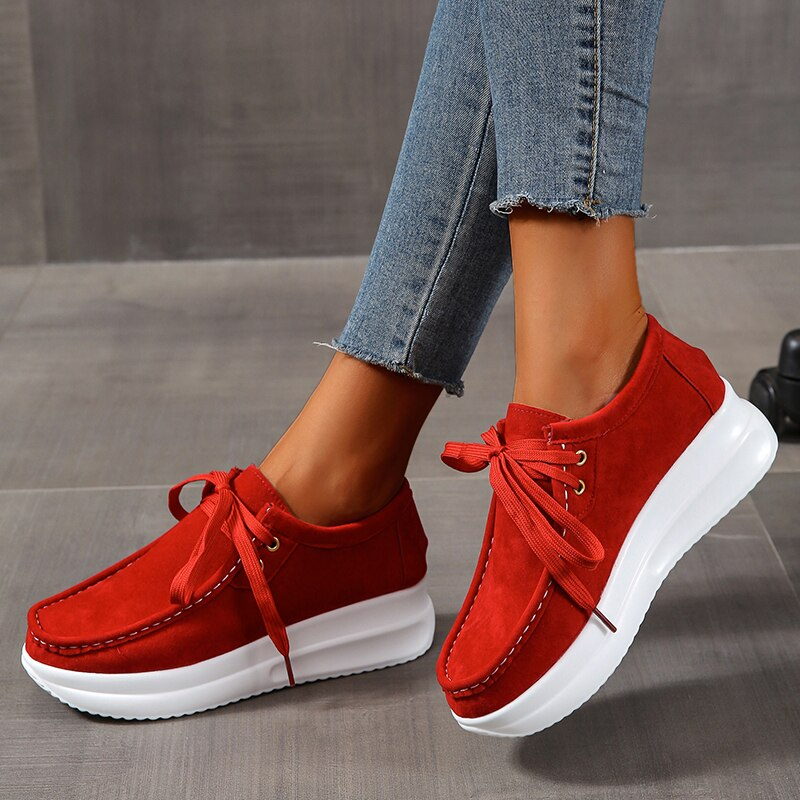 W&W Mode | Bequeme Dicke Wildlederschuhe mit Rutschfester Sohle