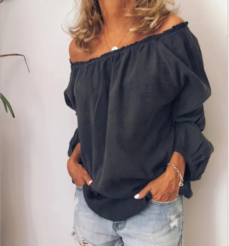 WW | Off Shoulder Bluse Mit Eleganten Ballonärmeln