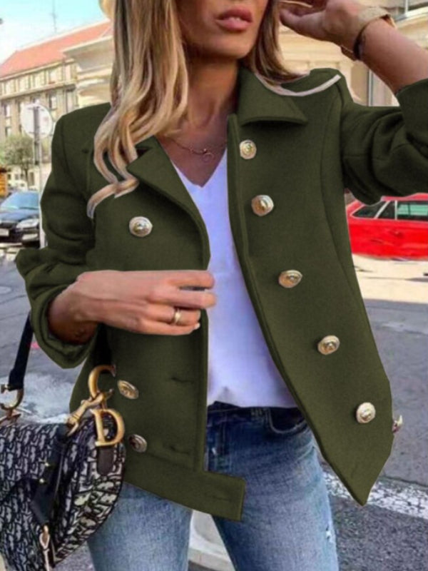 WW - Kurze Designer-Jacke mit goldenen Knöpfen