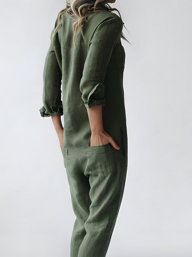 Scarlett™ - Overall mit langen Ärmeln und Knöpfen
