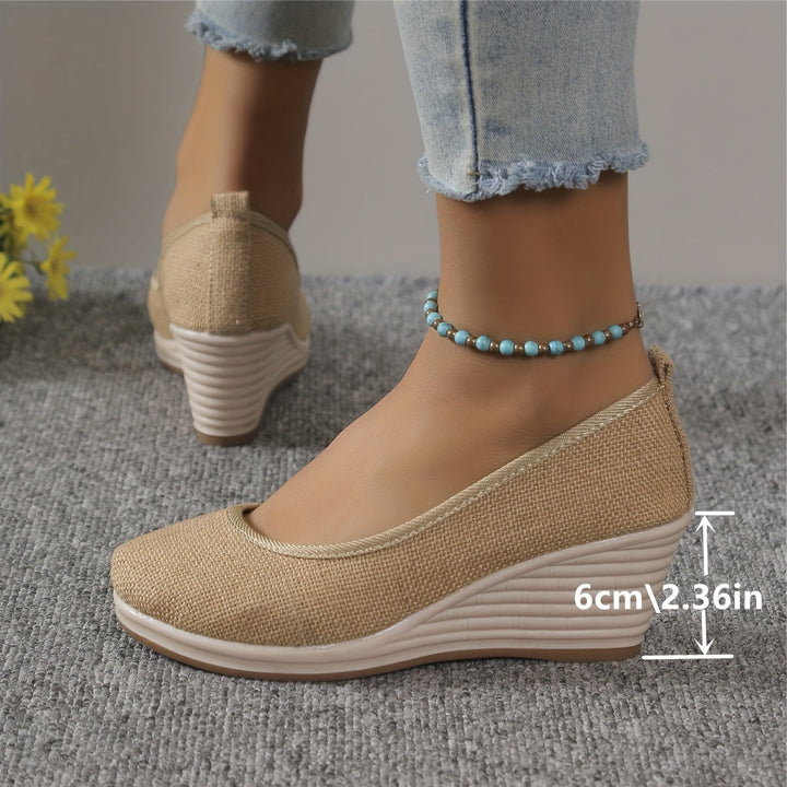 Damen Slipper mit Keilabsatz und atmungsaktivem Design