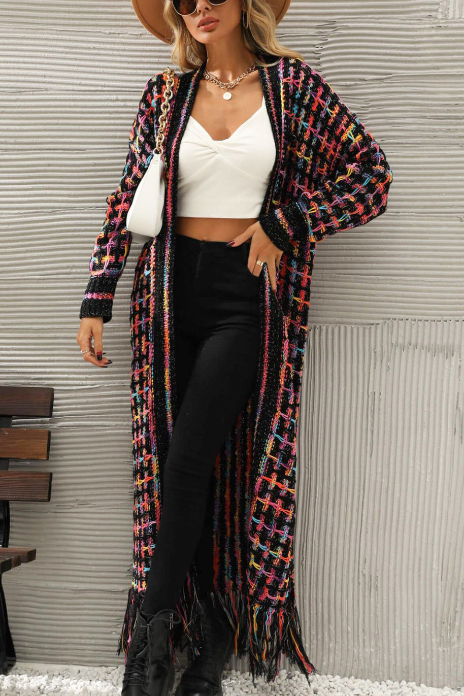 Lange Strickjacke im Vintage-Stil