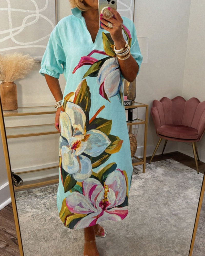 WW | Lockeres Freizeitkleid mit Blumendruck