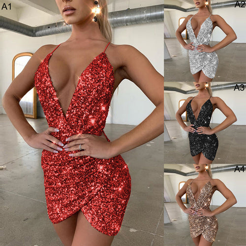 W&W | Atemberaubendes Unregelmäßiges Paillettenkleid in Glitzer