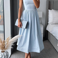 WW | Spaghetti-Träger A-Linie Midi Kleid
