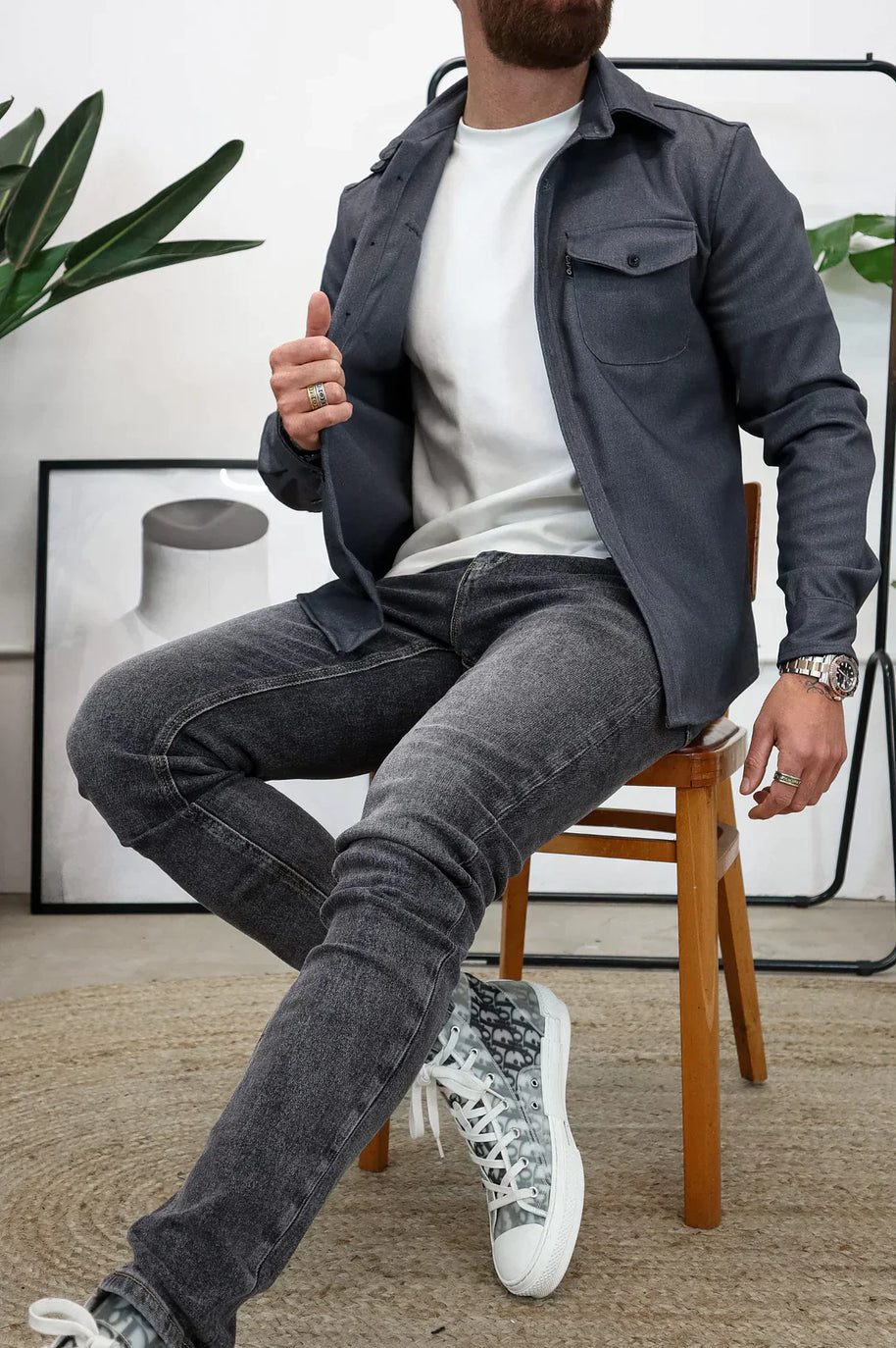 WW | Premium-Jacke mit Knopfverschluss für Herren | Stylische und bequeme Jacke