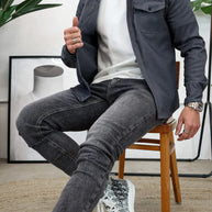 WW | Premium-Jacke mit Knopfverschluss für Herren | Stylische und bequeme Jacke