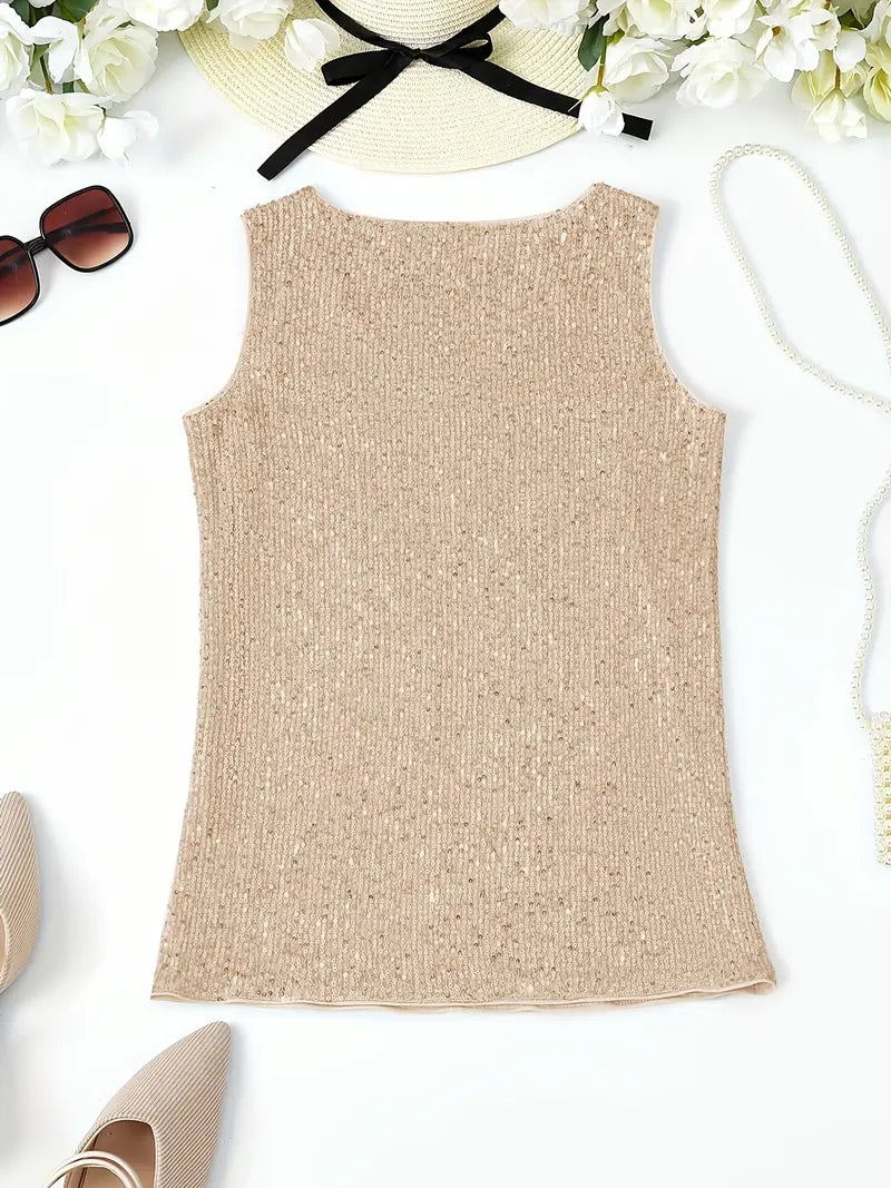 WW | Elegantes Ärmelloses Top mit Pailletten