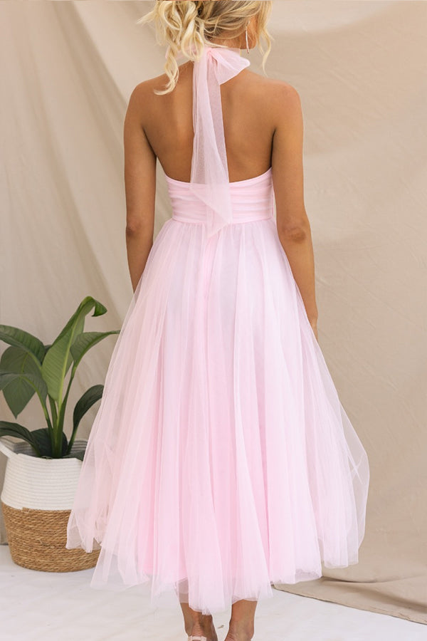 WW | Halter Tüll Midi Kleid