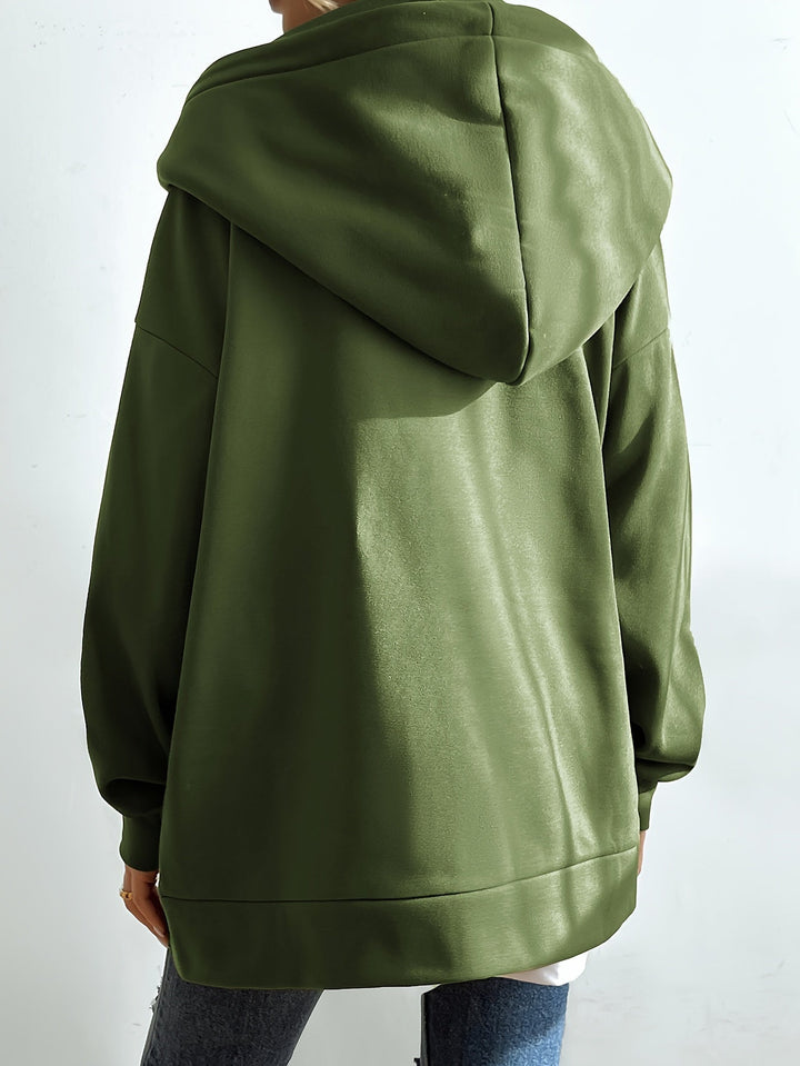 W&W Mode | Comfort - Extrem bequemer langer Zip-Up-Plüsch-Hoodie mit Kapuze für Damen