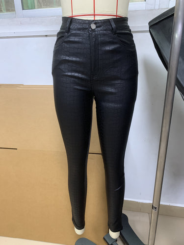 W&W Mode | Beschichtete Skinny Jeans Mit Hoher Taille