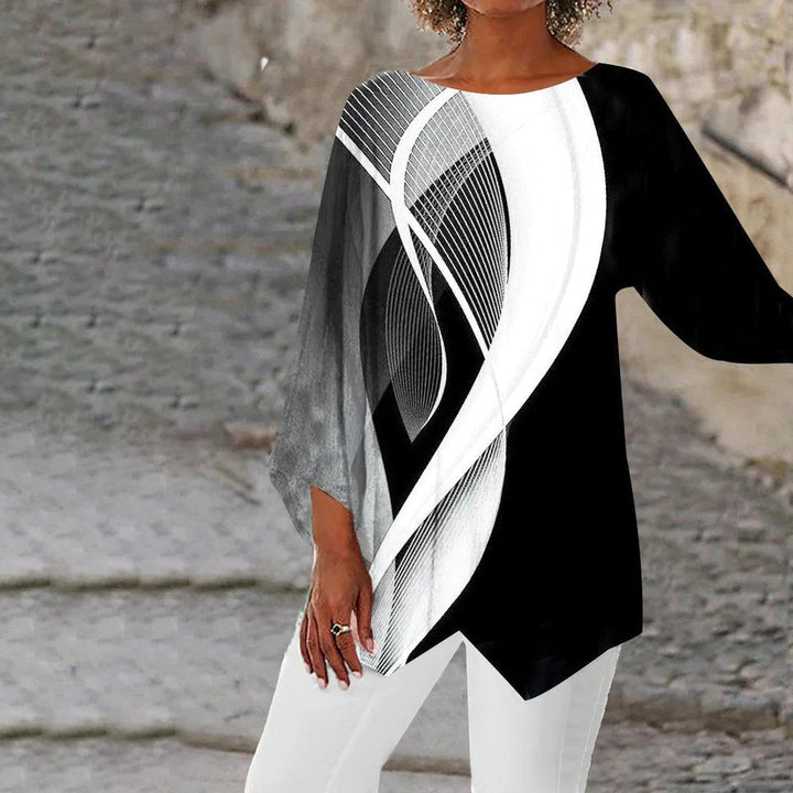 W&W Mode | Moderne geometrische langärmelige Tunika