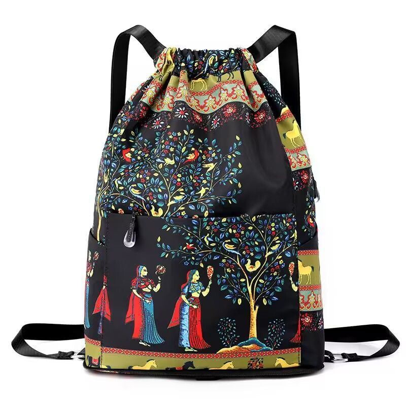 WW Faltbarer Rucksack | Großer Wasserdichter Rucksack zum Zusammenfalten mit Kordelzug