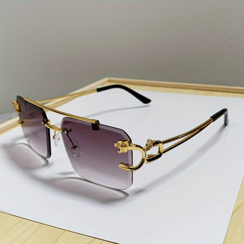 W&W Mode | Trendige Quadratische Randlose Sonnenbrille Für Herren