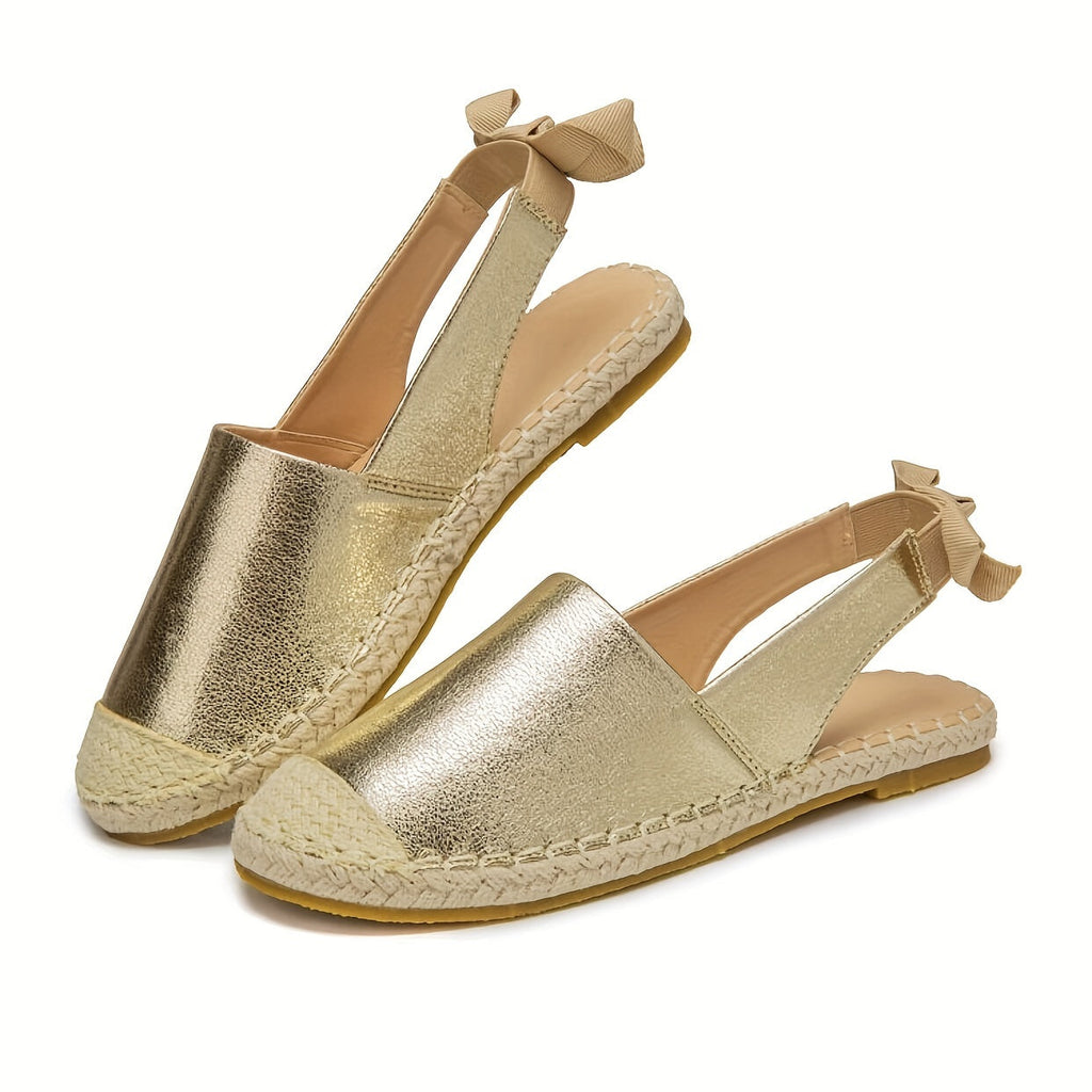 WW | Goldfarbene Espadrilles Mit Elastischem Slingback