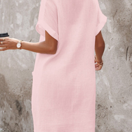 WW | Schick Casual Stil Leinenkleid