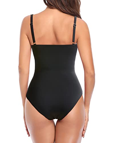 WW | V-Ausschnitt Bauch Kontrolle Badeanzug Damen Slimming Einteiliger Badeanzug