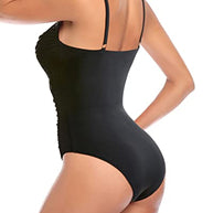 WW | V-Ausschnitt Bauch Kontrolle Badeanzug Damen Slimming Einteiliger Badeanzug