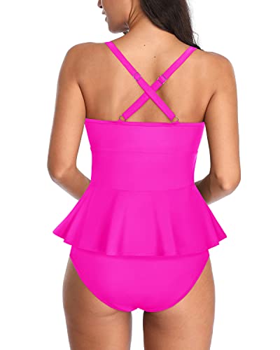 WW | Peplum Tankini Badeanzug Für Frauen 2 Teilige Bauchkontrolle Badeanzüge