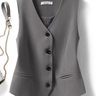 WW | Rosiedress V Neck Knopfleiste Eingrifftaschen Blazer Weste