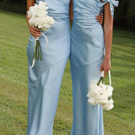 WW | Rosiedress Schleife Knoten Off-Shoulder Maxi Partykleid