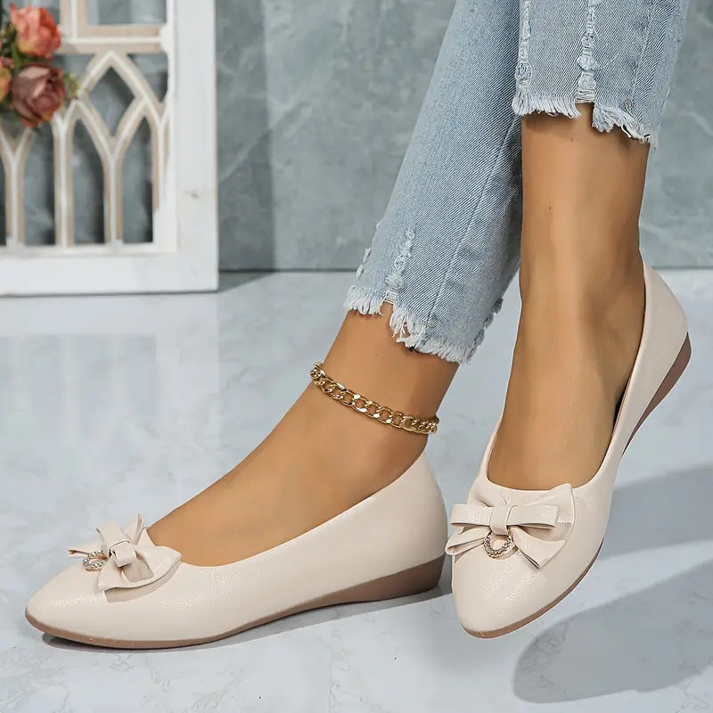 W&W Mode | Elegante Flache Schuhe Mit Schleife Und Rutschfester Sohle Für Komfort