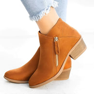 Frauen Seite Reißverschluss hoch Heel Stiefeletten