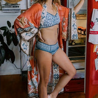 WW | Bedruckter, Vom Kimono Inspirierter, Stylischer Strandüberwurf