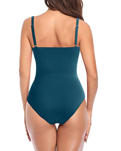 WW | Bauchkontrolle V-Ausschnitt Badeanzug Damen Slimming Einteiler Schwimsuit