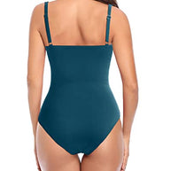 WW | Bauchkontrolle V-Ausschnitt Badeanzug Damen Slimming Einteiler Schwimsuit