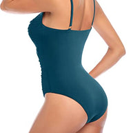 WW | Bauchkontrolle V-Ausschnitt Badeanzug Damen Slimming Einteiler Schwimsuit