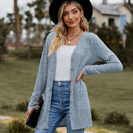 WW Warmer Gerippter Baumwolle Strickcardigan Für Damen | Perfekt Für Lässige Tage