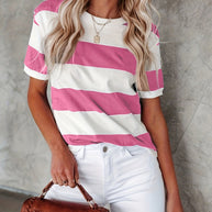 WW | Gestreiftes T-Shirt mit Kurzen Ärmeln für Damen