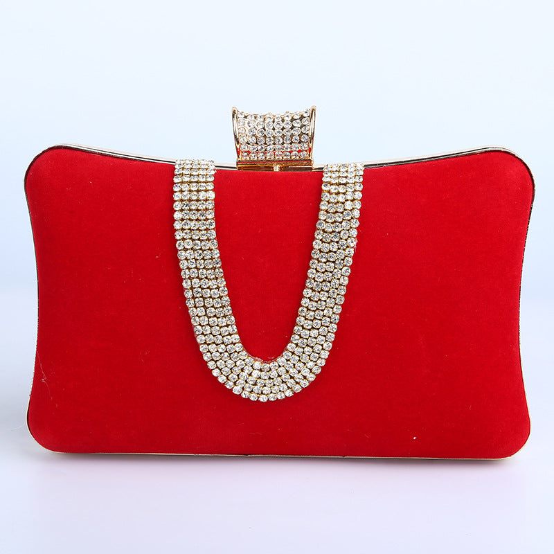 WW-förmige Diamant-Wildleder-Tasche