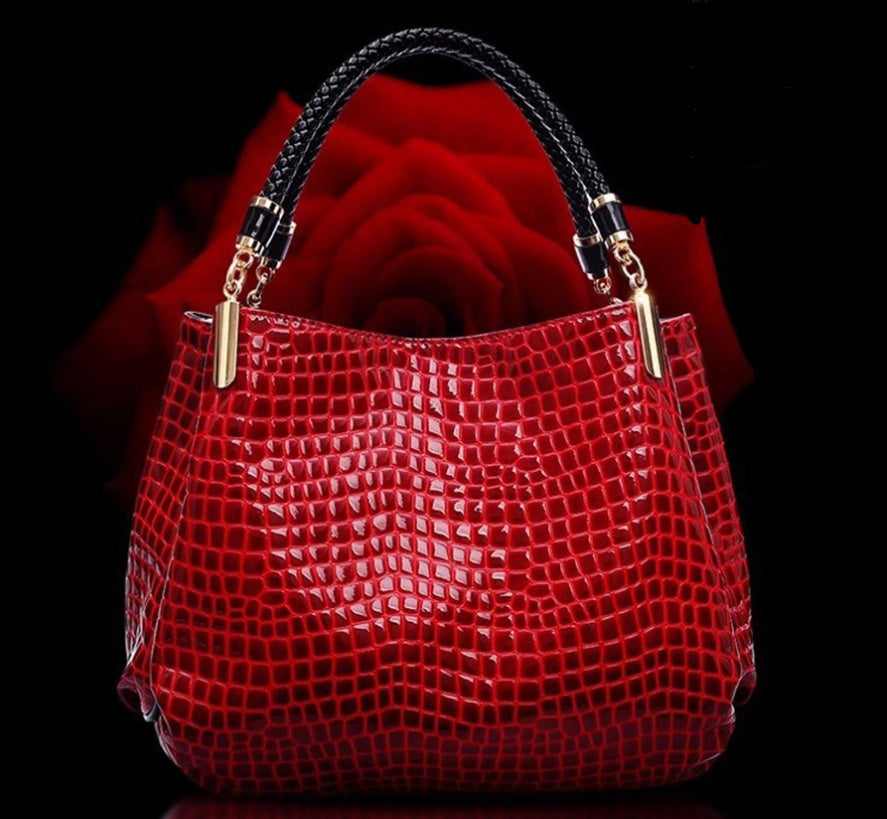 WW | Schultertasche Mit Krokodil Muster