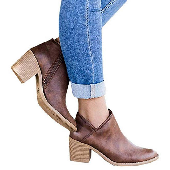 W&W Mode | Hoher Absatz Knöchel Stiefel mit Seitenreißverschluss