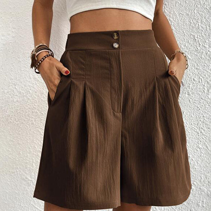 Damen-Shorts aus Baumwoll-Polyester-Mischgewebe mit elastischem Bund