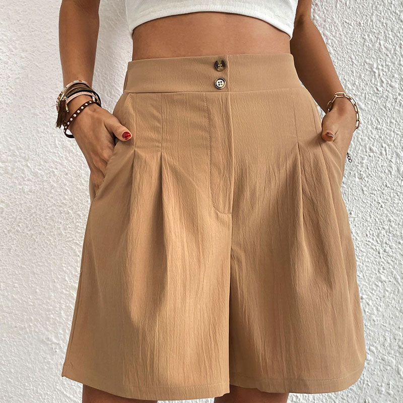 Damen-Shorts aus Baumwoll-Polyester-Mischgewebe mit elastischem Bund