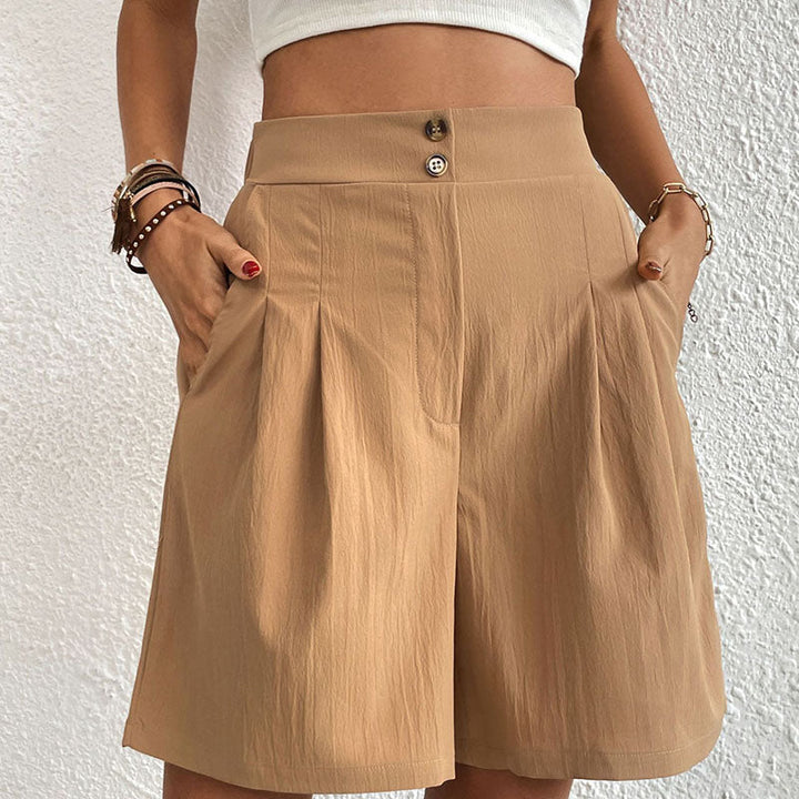 Damen-Shorts aus Baumwoll-Polyester-Mischgewebe mit elastischem Bund