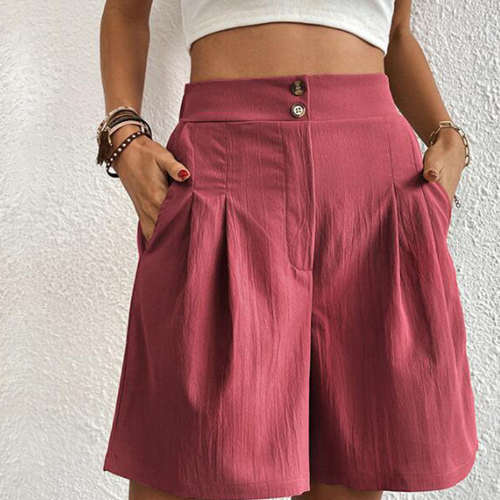 Damen-Shorts aus Baumwoll-Polyester-Mischgewebe mit elastischem Bund