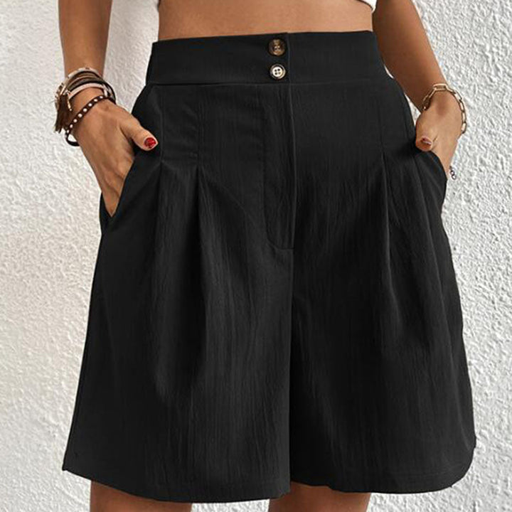 Damen-Shorts aus Baumwoll-Polyester-Mischgewebe mit elastischem Bund