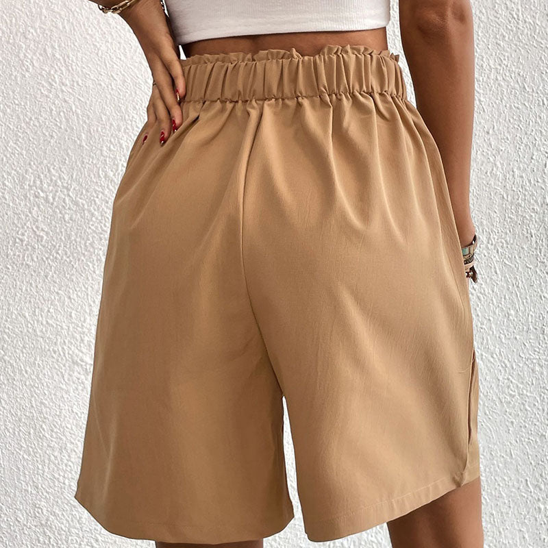 Damen-Shorts aus Baumwoll-Polyester-Mischgewebe mit elastischem Bund