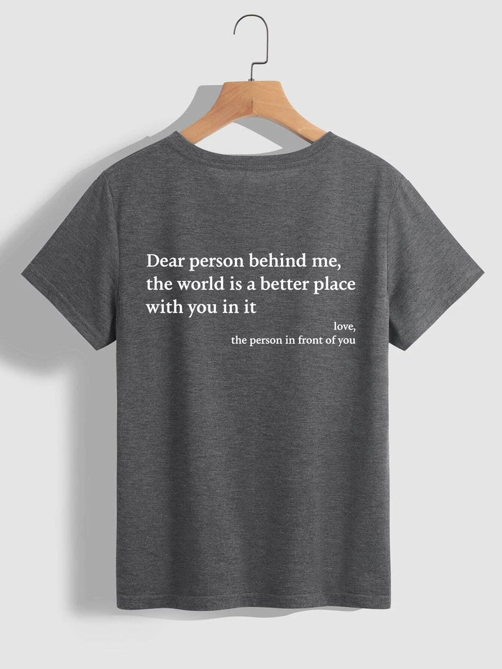 W&W Mode | Damen T-Shirt Mit Rundhalsausschnitt Und Slogan
