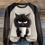 WW | Sweatshirt mit Katzenmotiv