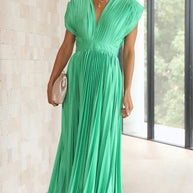 WW | Faltendes Plunge Midi Kleid