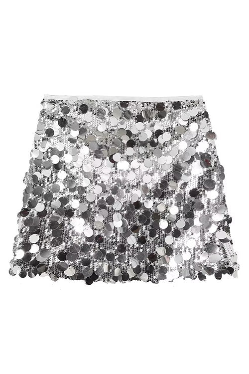 WW | Rosiedress Elastischer Bund Pailletten Minirock